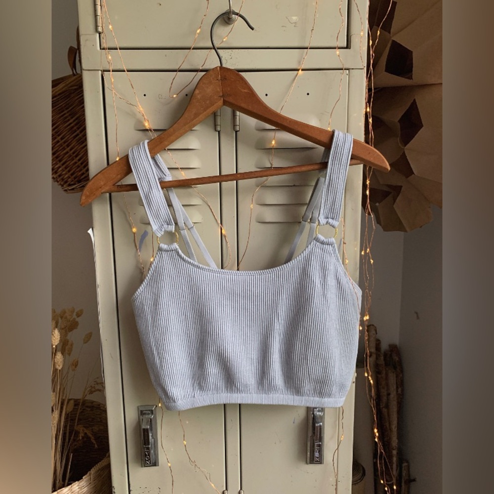 Gray Seamless Ring Longline Bralette - image 2